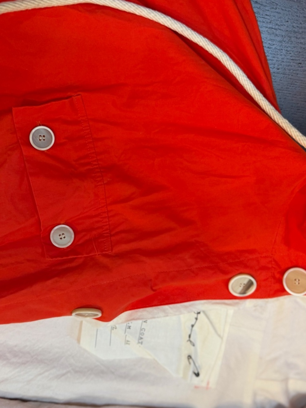 Toogood Wax Trawlerman Coat in Bouy Orange - Picture 5 of 14